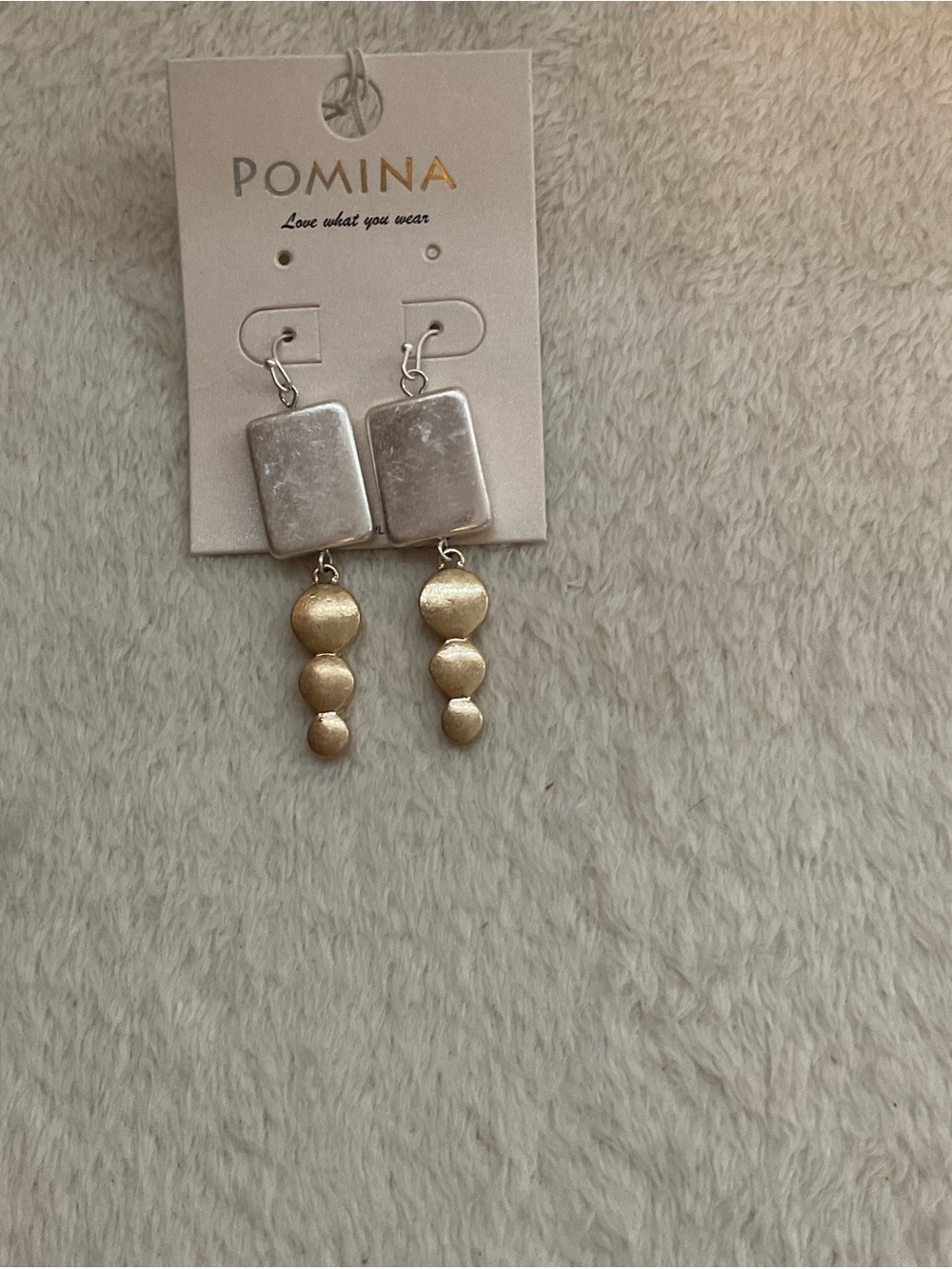 Pomina Two-Tone Dangle Earrings in Silver and Gold